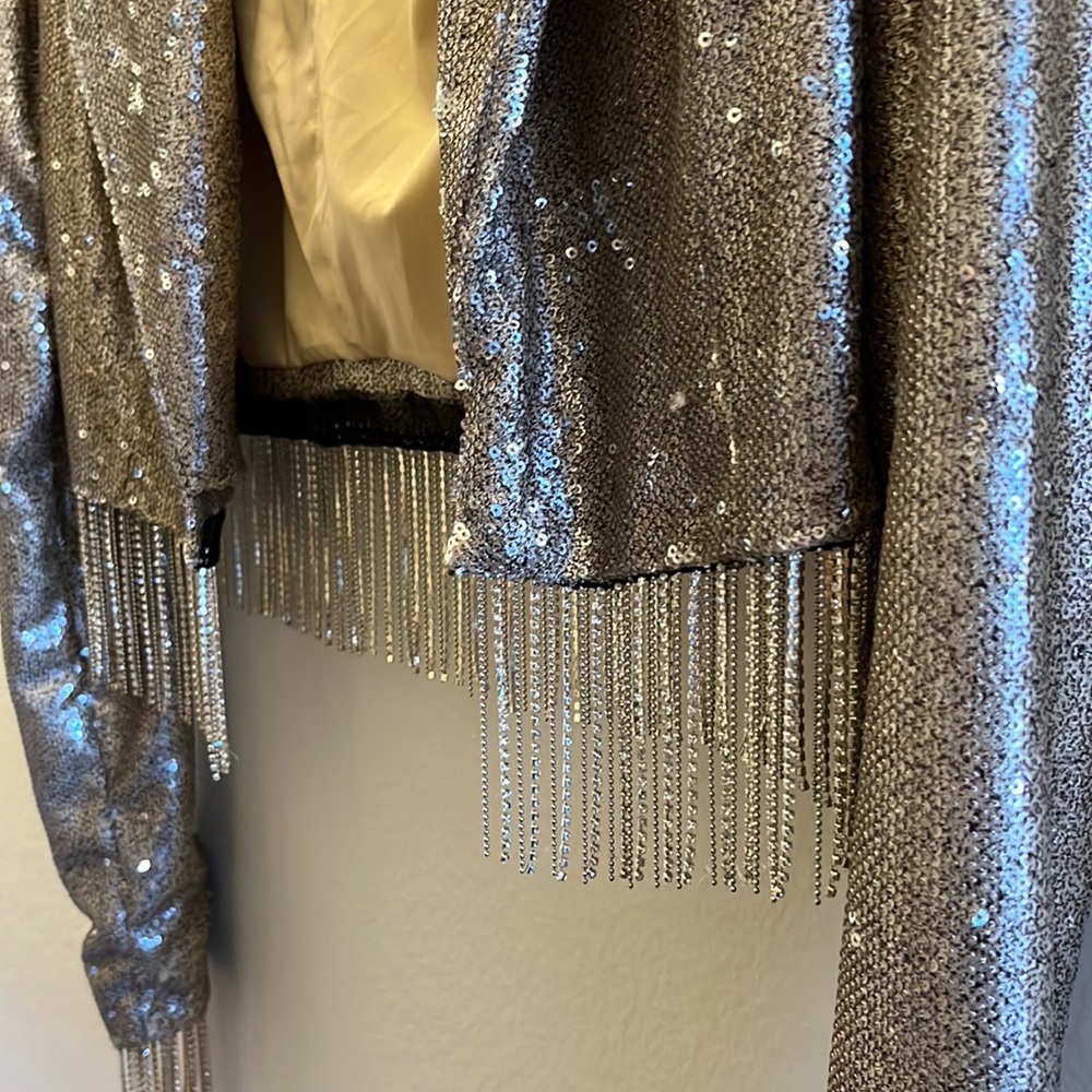 Nicholas Silver Sequin Jacket - image 4